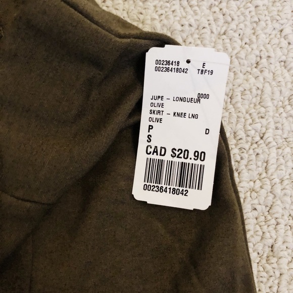 FOREVER 21 Olive Green Side-Slit Skirt, Size S - Picture 6 of 6